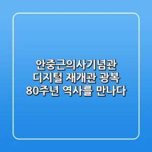 안중근의사기념관 디지털 재개관: 광복 80주년, 역사를 만나다