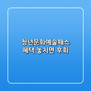 청년문화예술패스 혜택, 놓치면 후회!