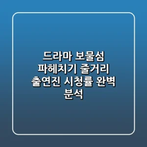 드라마 보물섬 파헤치기 줄거리 출연진 시청률 완벽 분석