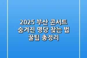 2025 부산 콘서트: 숨겨진 명당 찾는 법 & 꿀팁 총정리