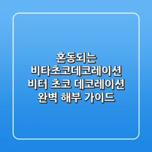 혼동되는 '비타초코데코레이션', '비터 초코 데코레이션' 완벽 해부 가이드