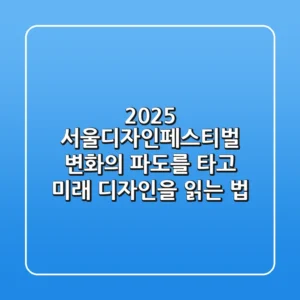 2025 서울디자인페스티벌: 변화의 파도를 타고 미래 디자인을 읽는 법