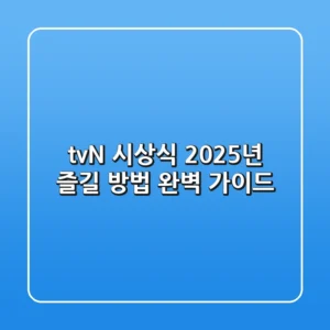 tvN 시상식: 2025년 즐길 방법 완벽 가이드