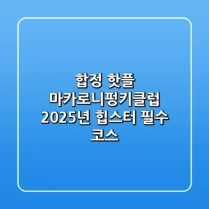 합정 핫플 마카로니펑키클럽, 2025년 힙스터 필수 코스! 🍹