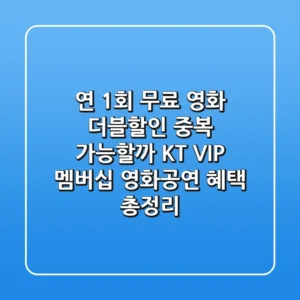 "연 1회 무료 영화, 더블할인 중복 가능할까?", KT VIP 멤버십 영화/공연 혜택 총정리