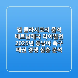 "엘 클라시코의 품격", 베트남-태국 라이벌전, 2025년 동남아 축구 패권 경쟁 심층 분석