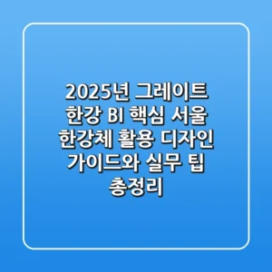 "2025년 그레이트 한강 BI 핵심", 서울 한강체 활용 디자인 가이드와 실무 팁 총정리