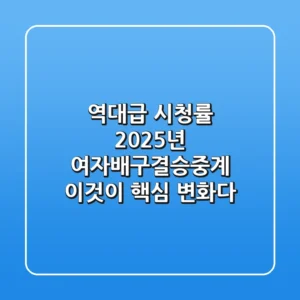"역대급 시청률", 2025년 여자배구결승중계 '이것'이 핵심 변화다