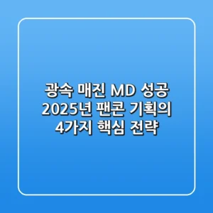 "광속 매진 MD 성공", 2025년 팬콘 기획의 4가지 핵심 전략
